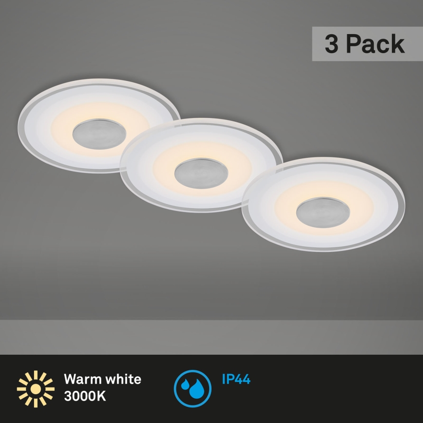 Briloner - Set 3x LED Ugradbena lampa za kupatilo LED/6W/230V IP44 krom