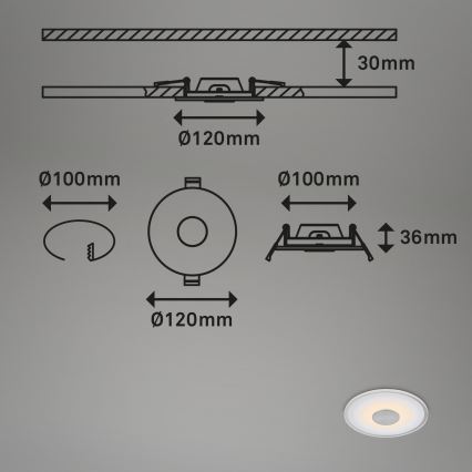 Briloner - Set 3x LED Ugradbena lampa za kupatilo LED/6W/230V IP44 krom