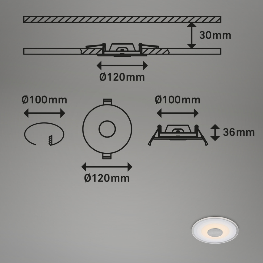 Briloner - Set 3x LED Ugradbena lampa za kupatilo LED/6W/230V IP44 krom