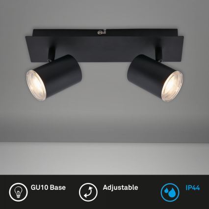 Briloner  10476221 - Reflektorska lampa za kupatilo 2xGU10/5W/230V IP44 crno