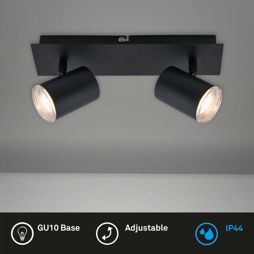 Briloner  10476221 - Reflektorska lampa za kupatilo 2xGU10/5W/230V IP44 crno