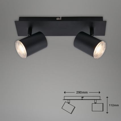 Briloner  10476221 - Reflektorska lampa za kupatilo 2xGU10/5W/230V IP44 crno