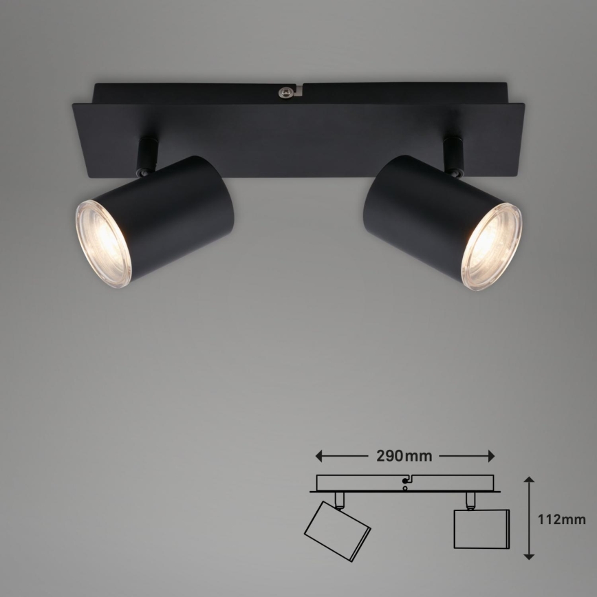 Briloner  10476221 - Reflektorska lampa za kupatilo 2xGU10/5W/230V IP44 crno