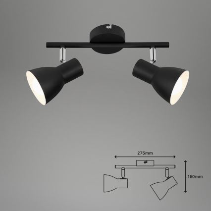 Briloner 10698891 - Reflektorska lampa 2xE14/25W/230V crno
