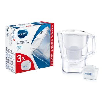 Brita - Bokal za filtraciju vode Aluna 2,4 l + 3 filteri