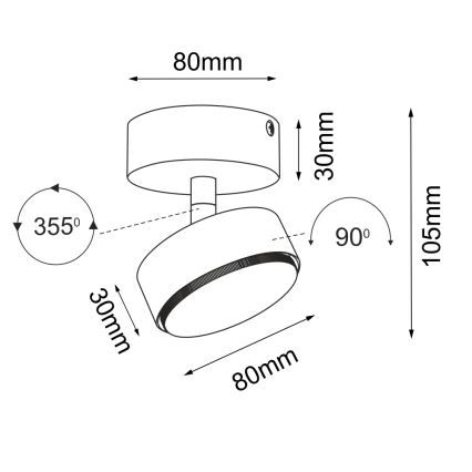 Brosline - Spot svetiljka 1xGX53/9W/230V crna
