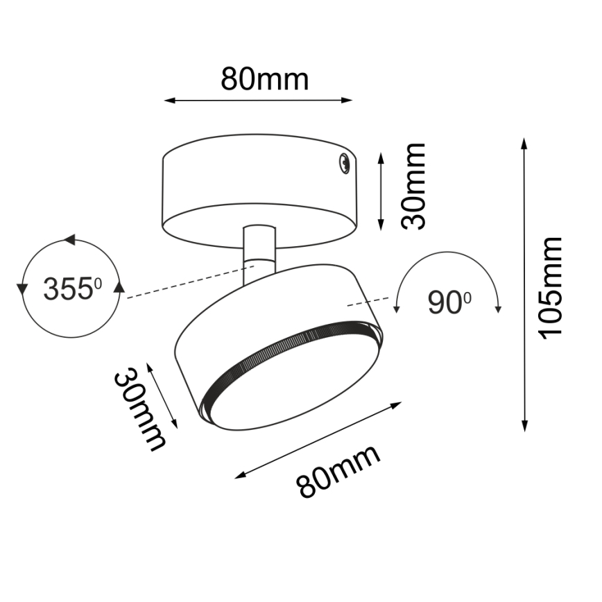 Brosline - Spot svetiljka 1xGX53/9W/230V bela