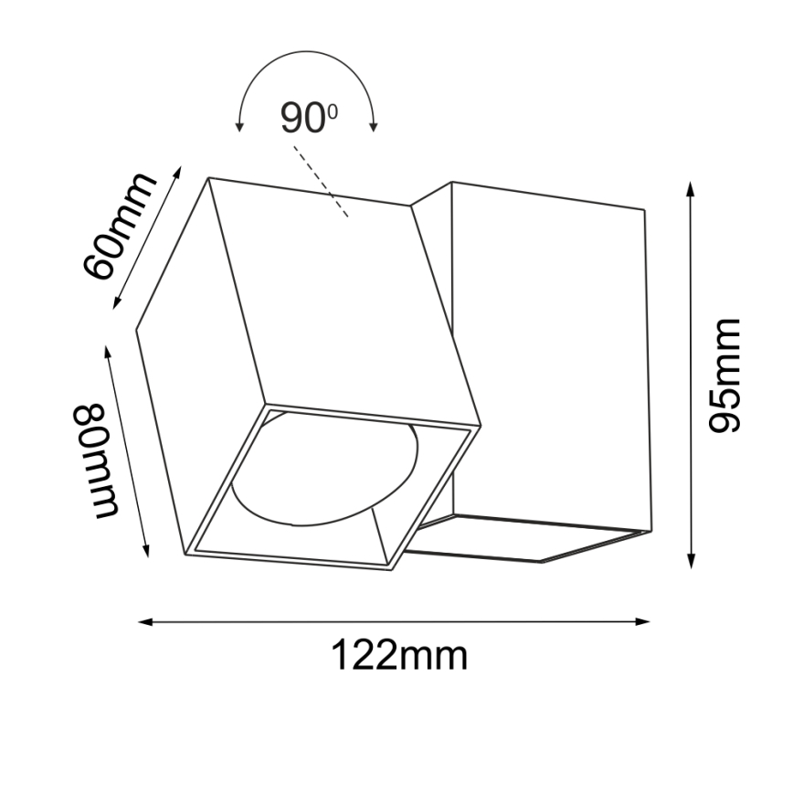 Brosline - Zidno spot svetlo 1xGU10/10W/230V belo