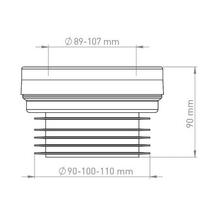 Bruckner - čvrsta, centrisana WC manžetna, crna/bela