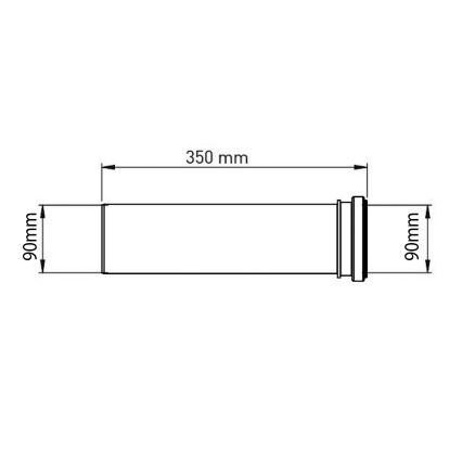 Bruckner - Produžni deo za zidni toalet 35 cm crno