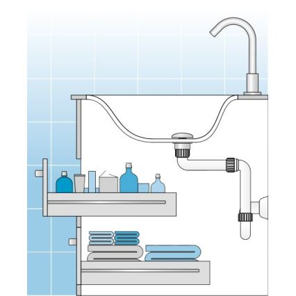 Bruckner - Sifon za umivaonik za nameštaj DN32 bela