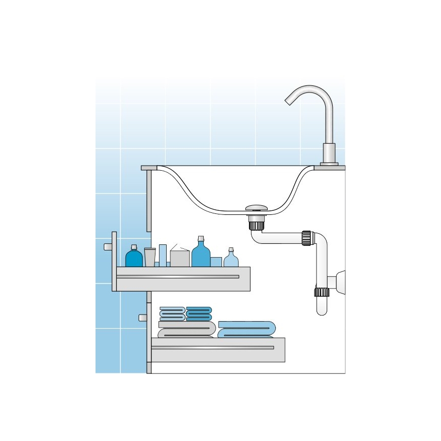 Bruckner - Sifon za umivaonik za nameštaj DN32 bela