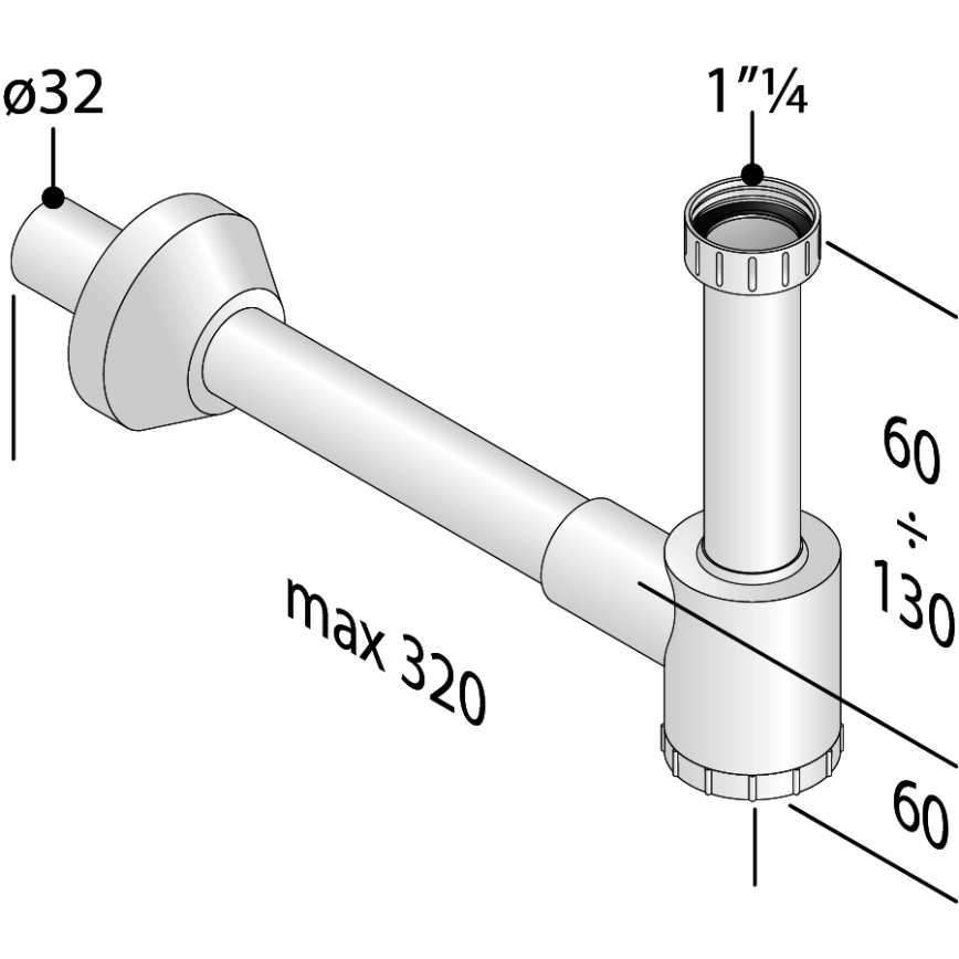 Bruckner - Slavina za lavabo CRONO DN32 bela