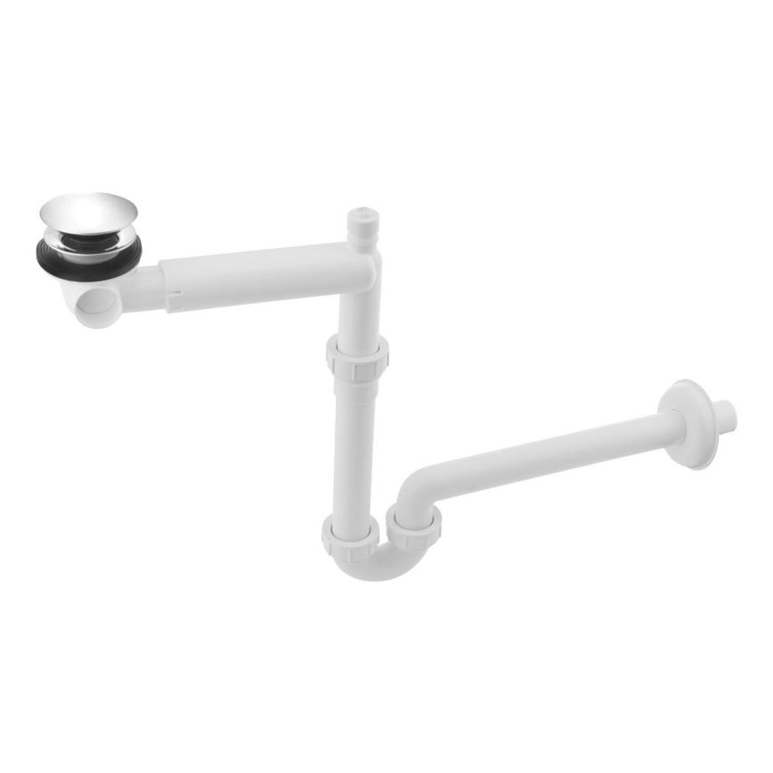 Bruckner - Slavina za lavabo sa otpadom nameštaj CLICK-CLACK DN32 bela/sjajni krom