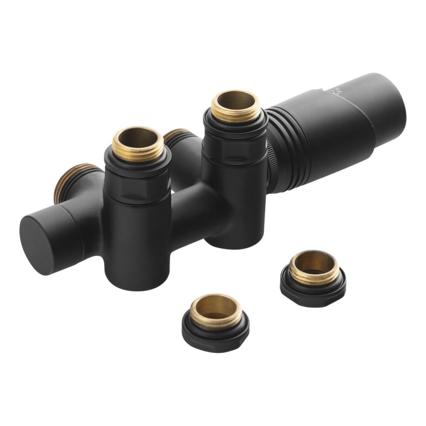 Bruckner - Termostatski priključni komplet za središnje priključenje WICHER COMBI, mat crne boje