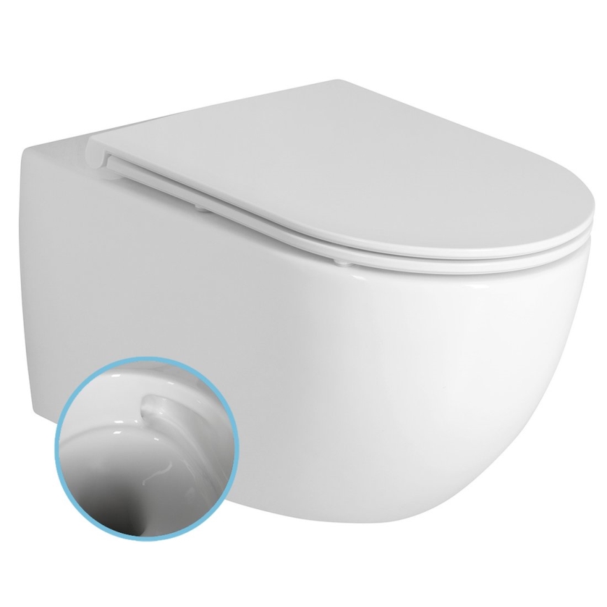 Bruckner - Zidna WC školjka Vortex Rimless FULDA keramika/bela