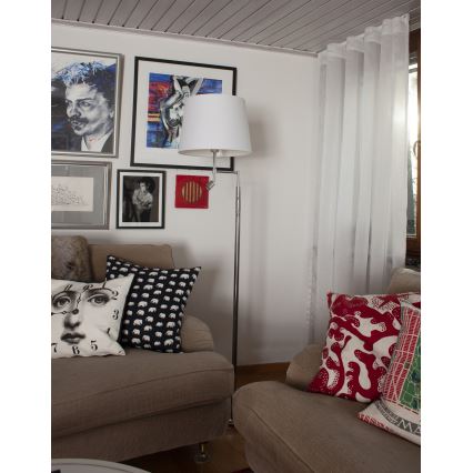 ByRydens - Podna LED lampa ORLANDO 1xE27/5W/230V + LED/3W bela/sjajni krom pr. 36 cm