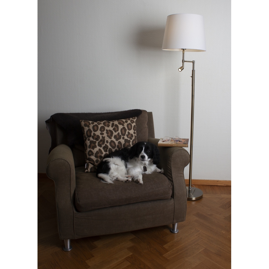 ByRydens - Podna LED lampa ORLANDO 1xE27/5W/230V + LED/3W bela/bronzana pr. 36 cm