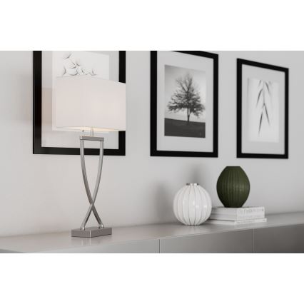ByRydens - Stona lampa OMEGA 1xE27/5W/230V bela/sjajni krom