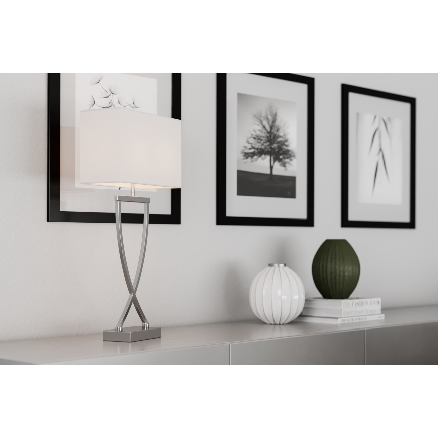 ByRydens - Stona lampa OMEGA 1xE27/5W/230V bela/sjajni krom