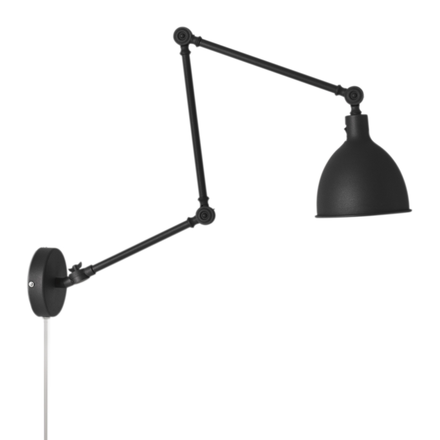 ByRydens - Prigušiva zidna lampa BAZAR 1xE27/5W/230V crna