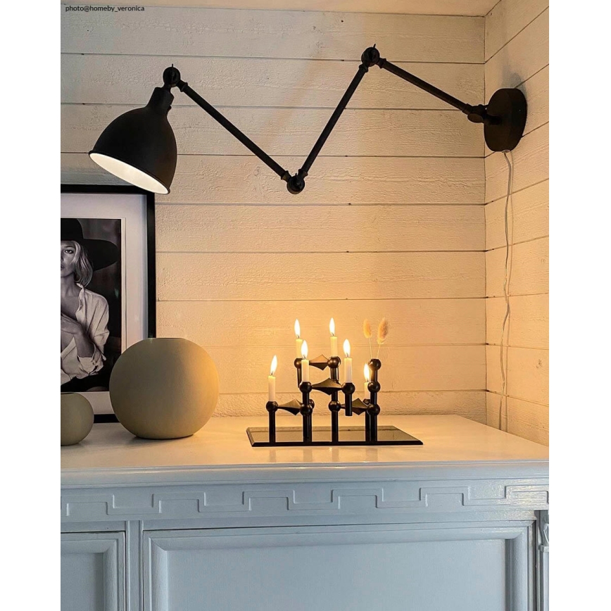ByRydens - Prigušiva zidna lampa BAZAR 1xE27/5W/230V crno