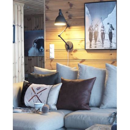ByRydens - Prigušiva zidna lampa BAZAR 1xE27/5W/230V crno