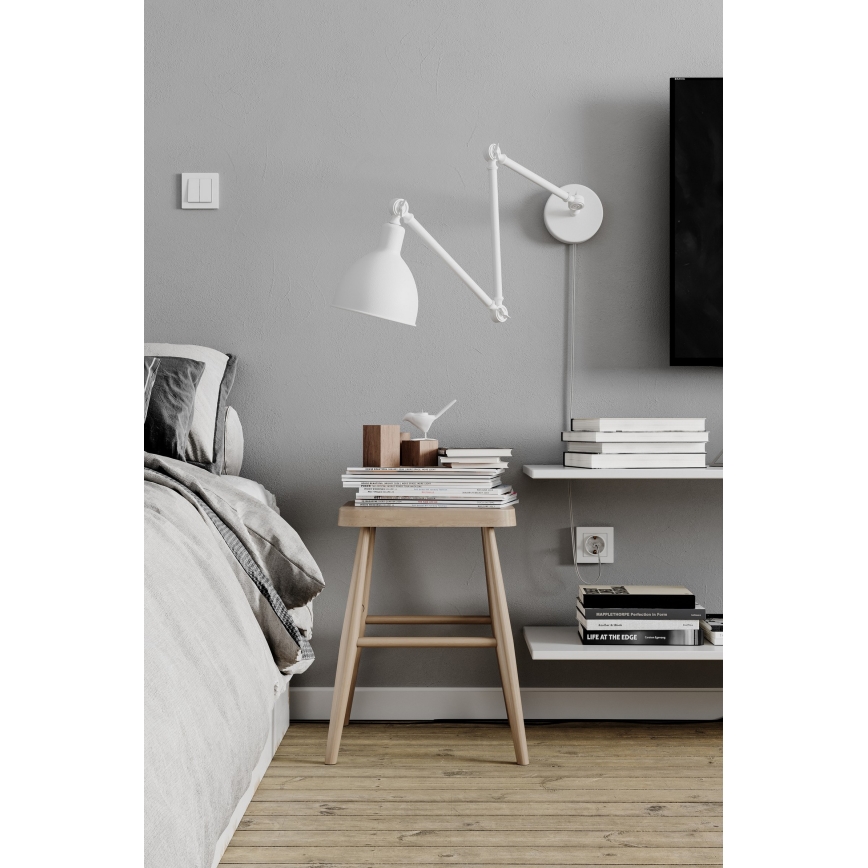 ByRydens - Prigušiva zidna lampa BAZAR 1xE27/5W/230V bela