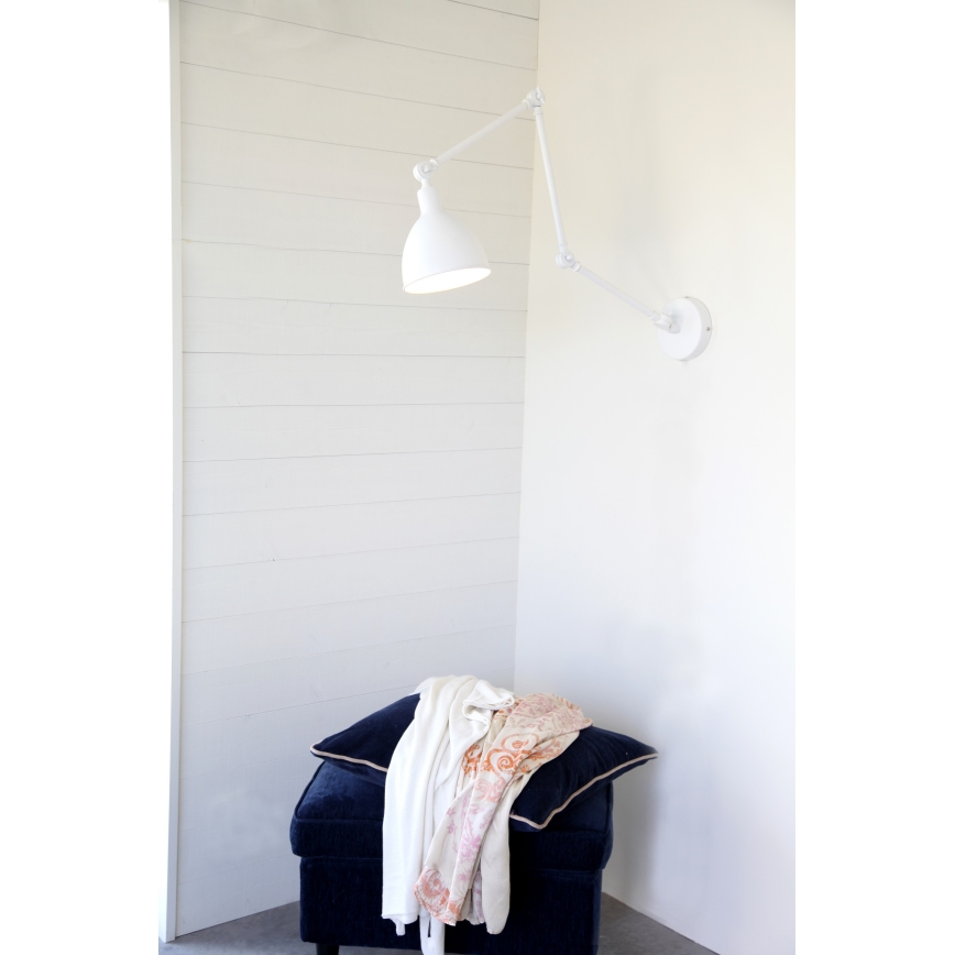 ByRydens - Prigušiva zidna lampa BAZAR 1xE27/5W/230V bela