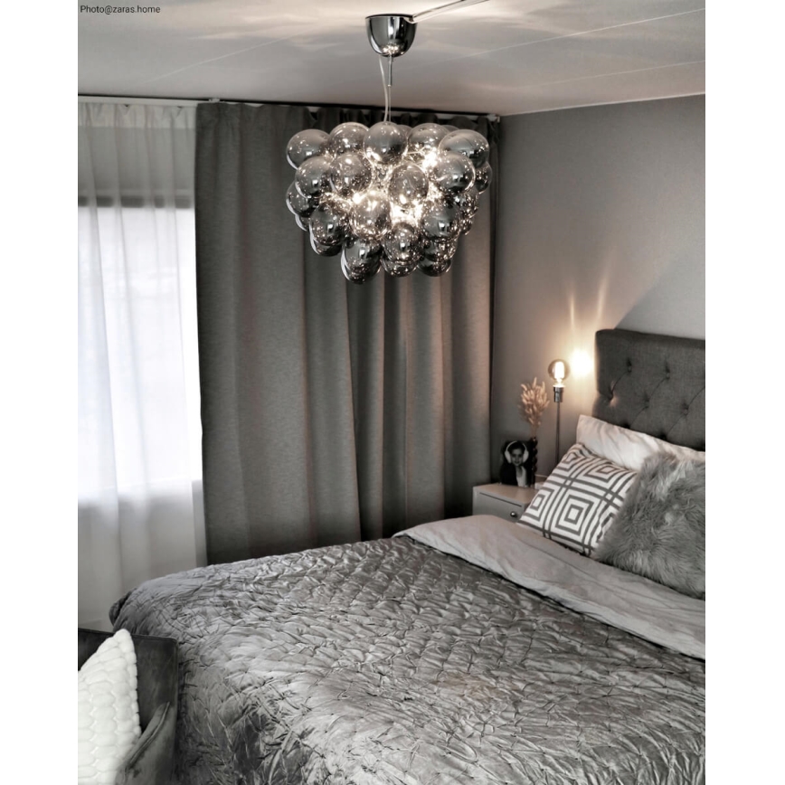 ByRydens - Luster na sajli GROSS 8xG9/4W/230V dimno/crno pr. 50 cm