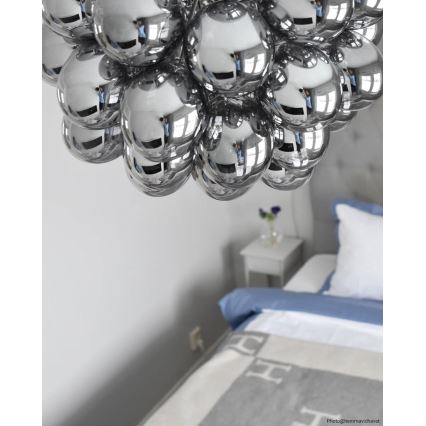ByRydens - Luster na sajli GROSS 8xG9/4W/230V dimno/crno pr. 50 cm