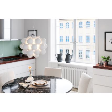 ByRydens - Luster na sajli GROSS 8xG9/4W/230V bela pr. 50 cm
