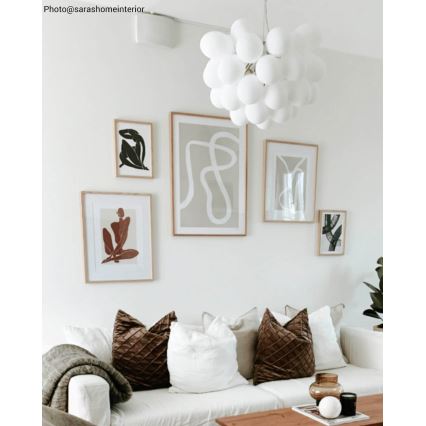 ByRydens - Luster na sajli GROSS 8xG9/4W/230V bela pr. 50 cm