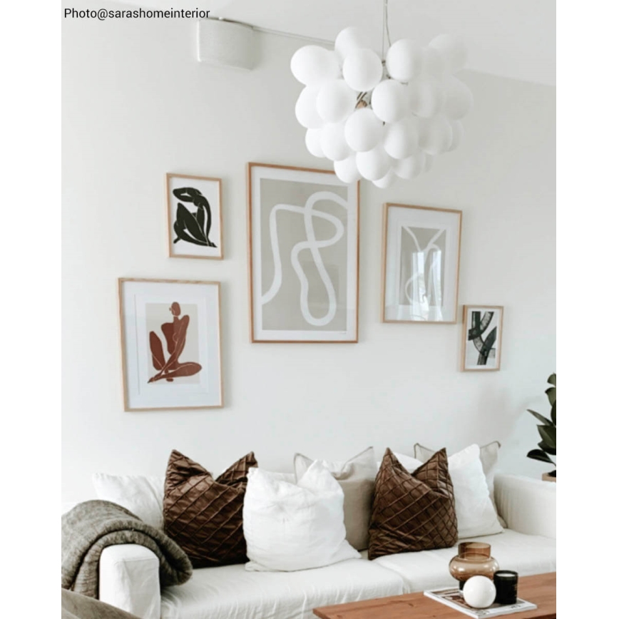 ByRydens - Luster na sajli GROSS 8xG9/4W/230V bela pr. 50 cm