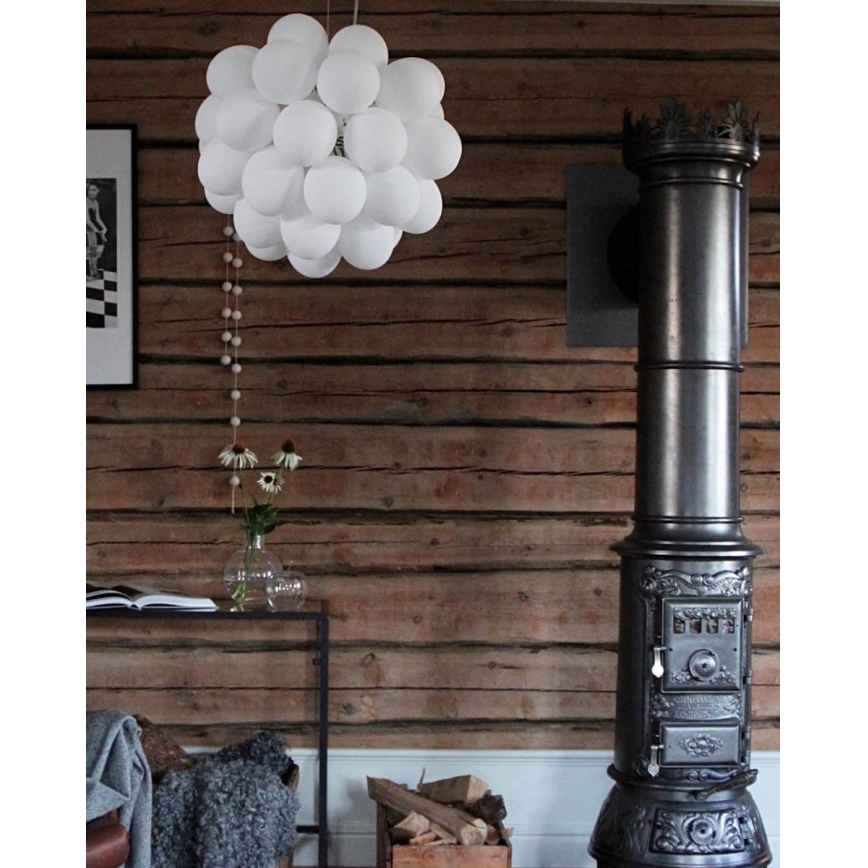 ByRydens - Luster na sajli GROSS 8xG9/4W/230V bela pr. 50 cm