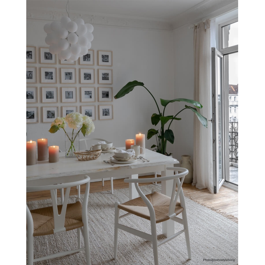 ByRydens - Luster na sajli GROSS 8xG9/4W/230V bela pr. 50 cm