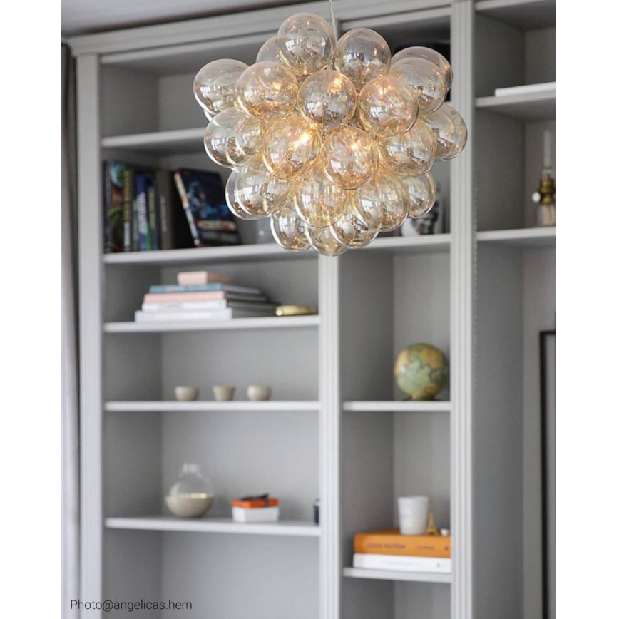 ByRydens - Luster na sajli GROSS 8xG9/4W/230V dimno/braon pr. 50 cm