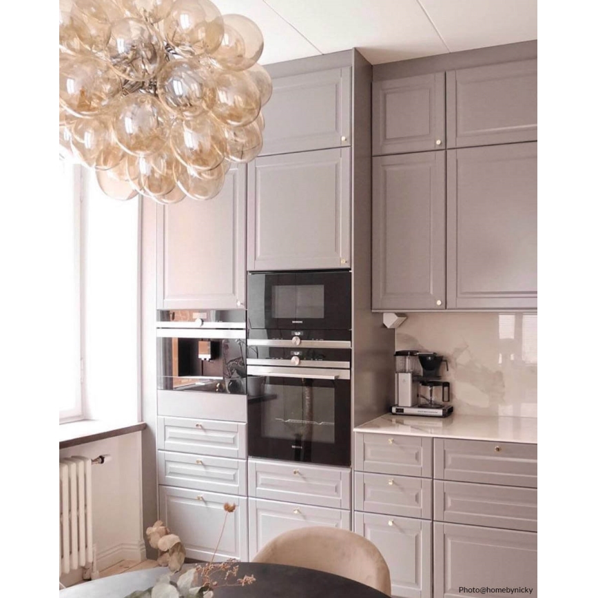 ByRydens - Luster na sajli GROSS 8xG9/4W/230V dimno/braon pr. 50 cm