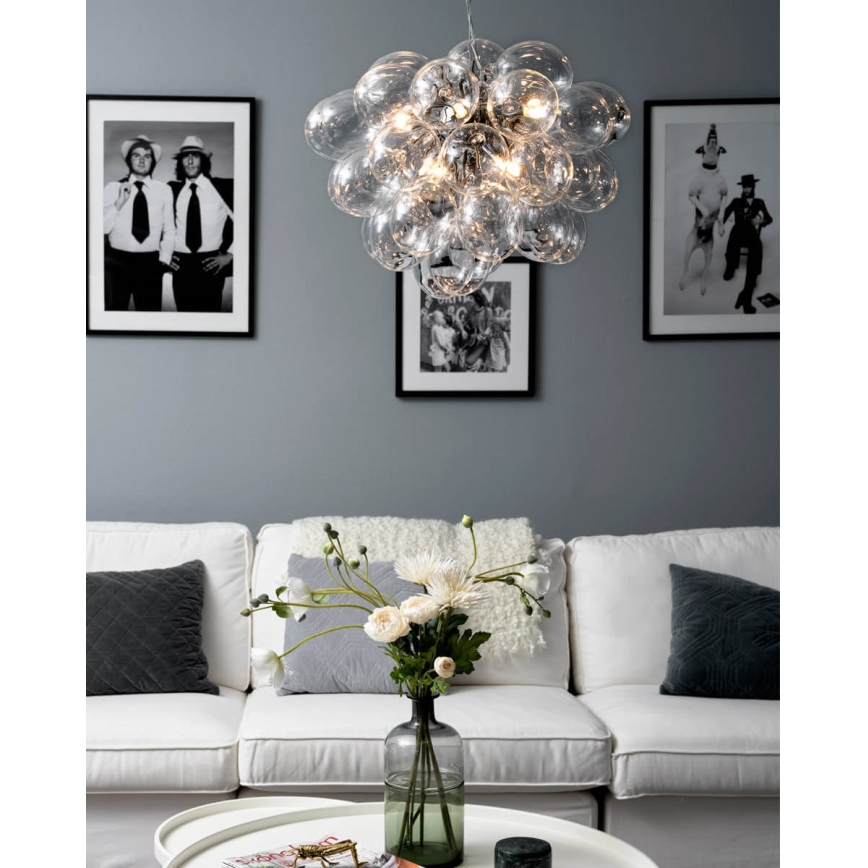 ByRydens - Luster na sajli GROSS 8xG9/4W/230V prozirna pr. 50 cm