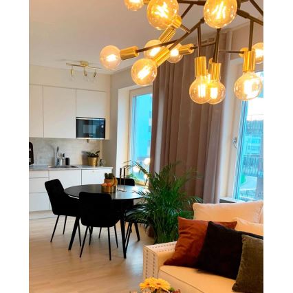 ByRydens - Luster na sajli HEROES 24xE27/5W/230V crno pr. 80 cm