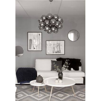 ByRydens - Luster na sajli GROSS GRANDE 8xG9/4W/230V dimno/crno pr. 62 cm