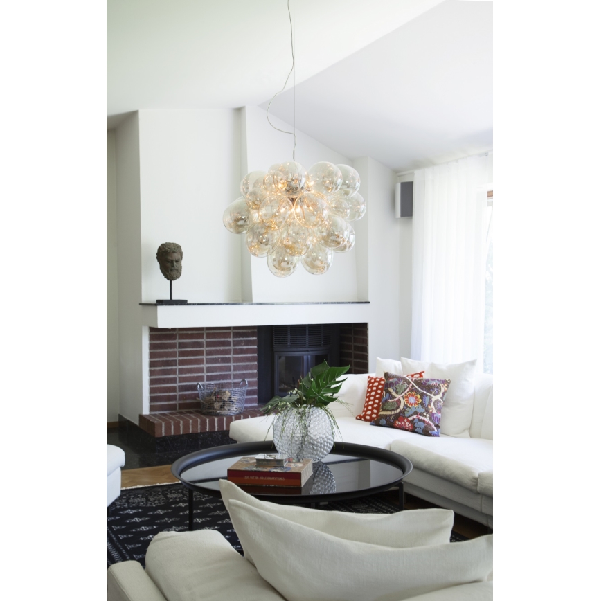ByRydens - Luster na sajli GROSS GRANDE 8xG9/4W/230V dimno/braon pr. 62 cm