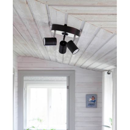 ByRydens - Reflektorska lampa CORRECT 3xGU10/7W/230V crno pr. 20 cm