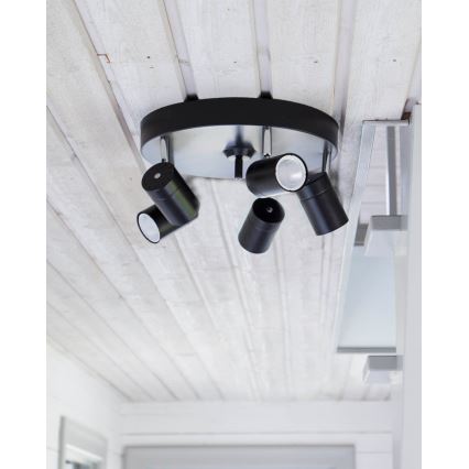 ByRydens - Reflektorska lampa CORRECT 5xGU10/7W/230V crno pr. 30 cm