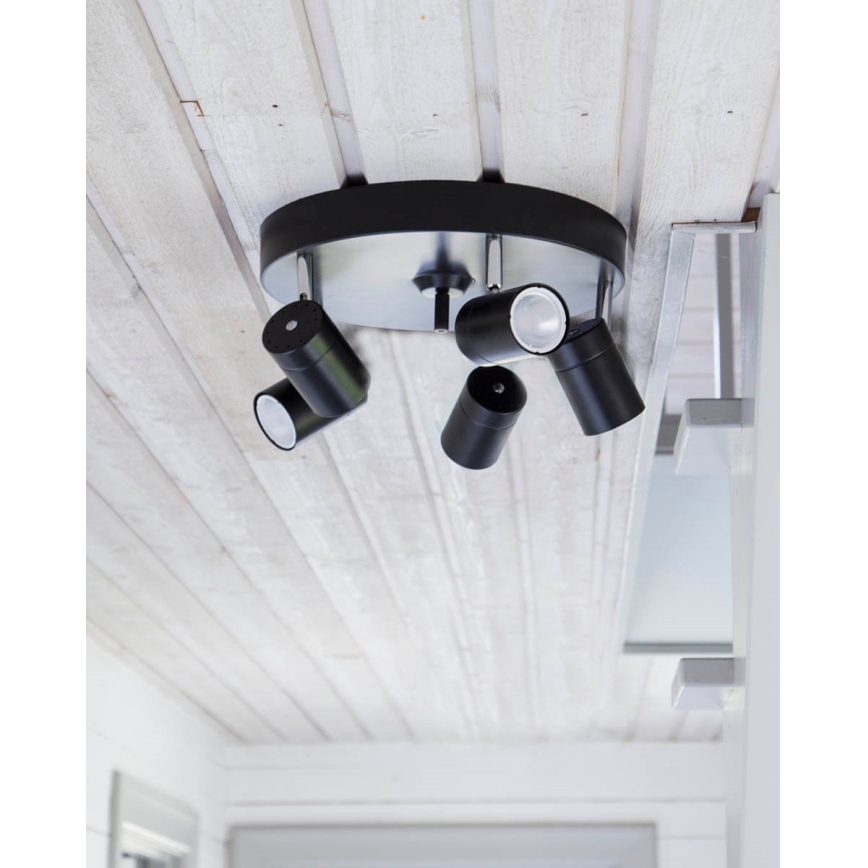 ByRydens - Reflektorska lampa CORRECT 5xGU10/7W/230V crno pr. 30 cm