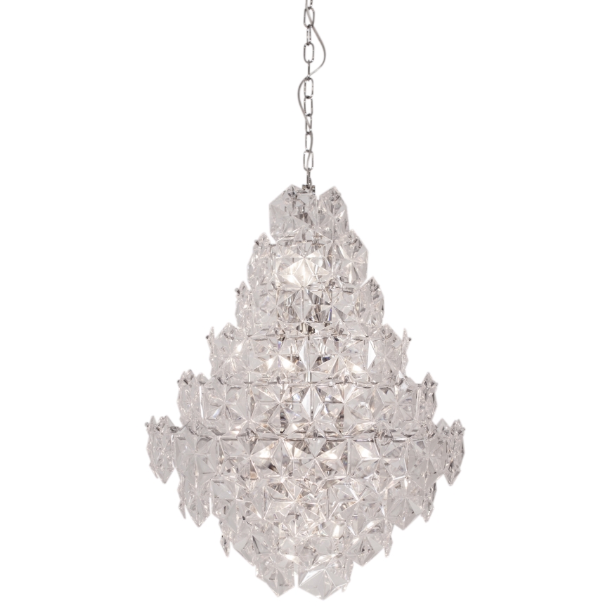ByRydens - Luster na lancu MONARQUE GRANDE 11xE14/5W/230V proziran, prečnik 58 cm