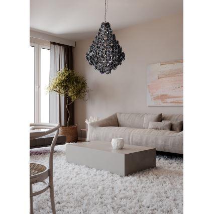 ByRydens - Luster na lancu MONARQUE GRANDE 11xE14/5W/230V crno pr. 58 cm