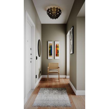 ByRydens - Plafonjera MONARQUE 3xE27/5W/230V crno pr. 51 cm