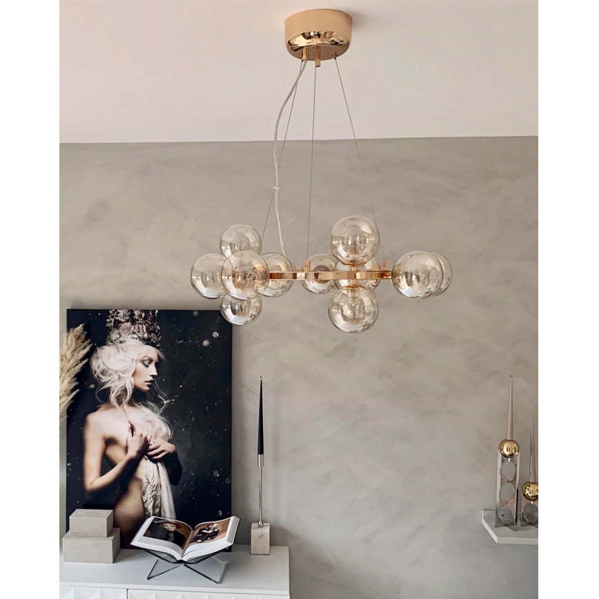 ByRydens - Luster na sajli SPLENDOR 15xG9/5W/230V dimno/braon pr. 58 cm