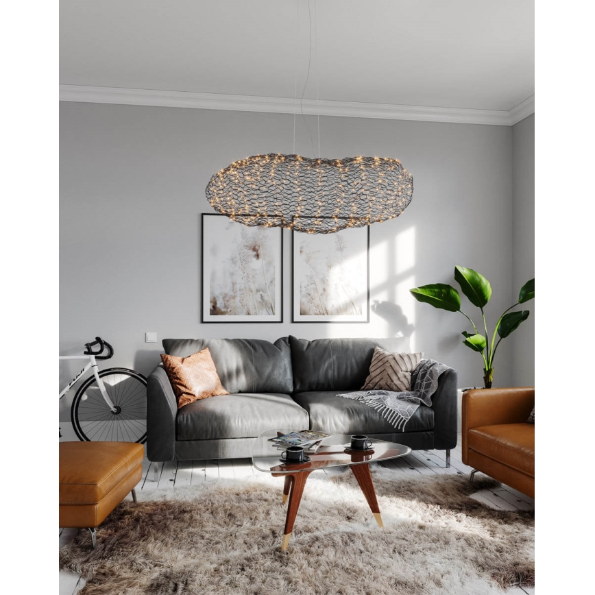 ByRydens - LED luster na sajli HAYDEN LED/20W/230V crno